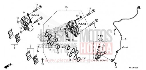 FRONT BRAKE CALIPER CB1000RAJ de 2018